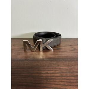 MICHAEL KORS MK buckle logo belt monogram print Brown L /XL womens 40”